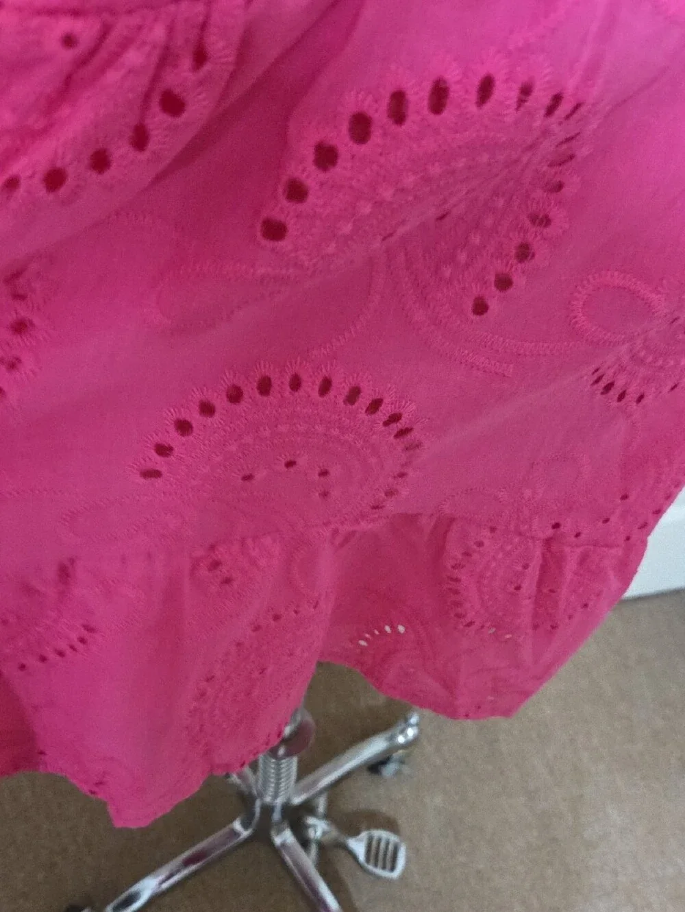 Women’s Pink Eyelet V-neck Dress